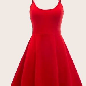 Shein EZwear Solid Flare Hem Cami Dress